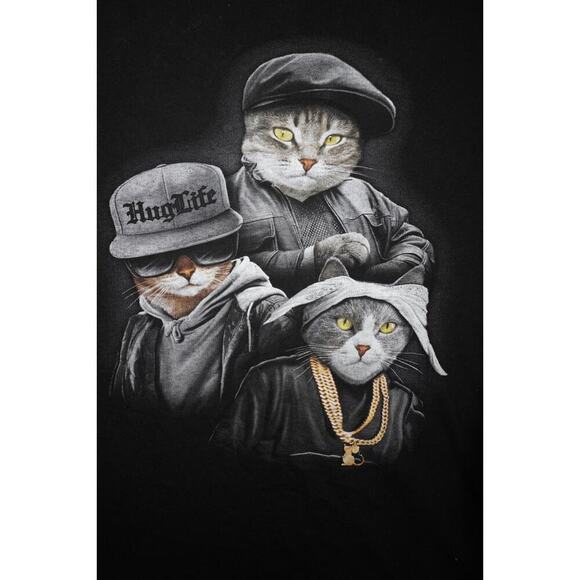 DOM "Thug Life Cats" Graphic Tee – Size M - Picture 3 of 5